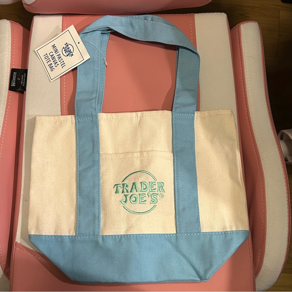 Trader Joe's mini tote - Blue